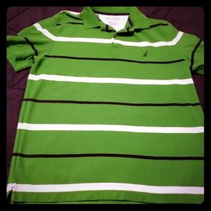 Nautica Polo green striped shirt Size Large